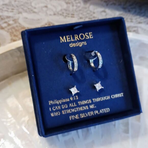 Melrose Designs Hoop & Stud Earrings Jewelry Set - Picture 4 of 9